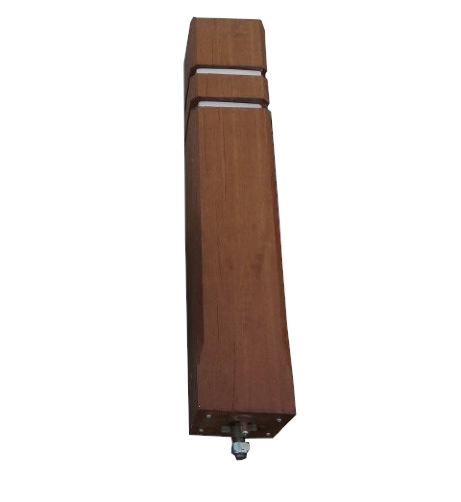 Wegneembare diamantkoppaal tropisch hardhout - 145 x 145 x 800 mm (zonder sokkel) - ongebeitst - met FSC label