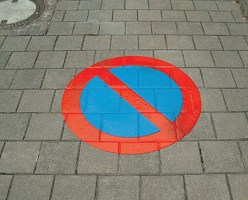 Thermoplastische markering rond met kleur 1000 mm (diverse borden/vormen mogelijk)