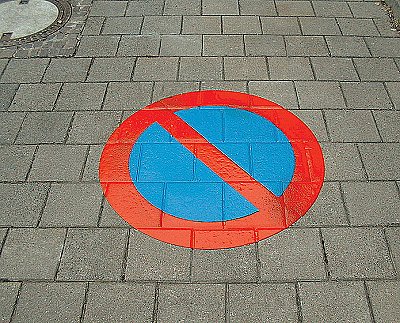 Thermoplastische markering rond met kleur 1000 mm (diverse borden/vormen mogelijk)
