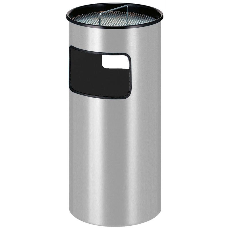 As-papierbak 50 Liter Ø 320 H 690mm - aluminiumgrijs
