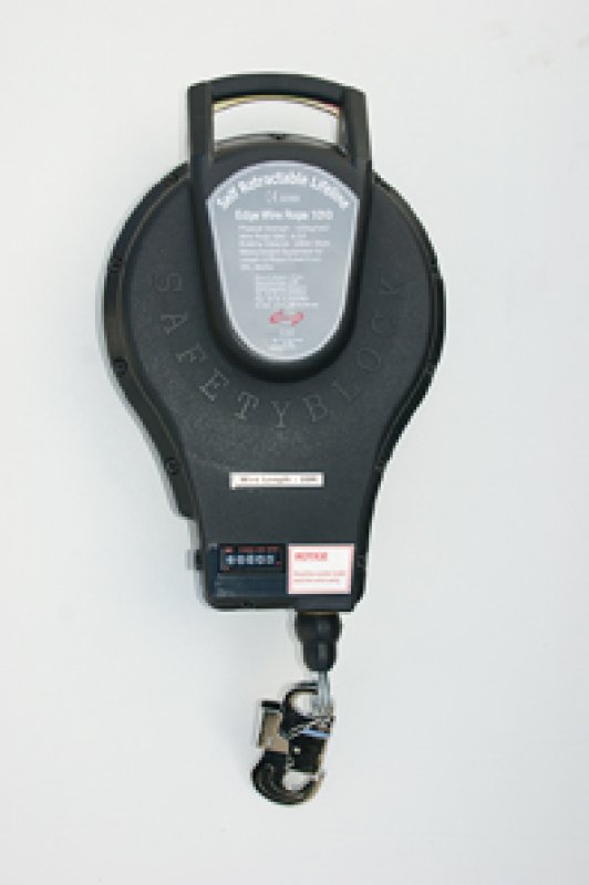 Valstopblok automatisch oprollend met gegalvaniseerde staalkabel (diam. 4,2 mm) - L 15 m - Conform EN360