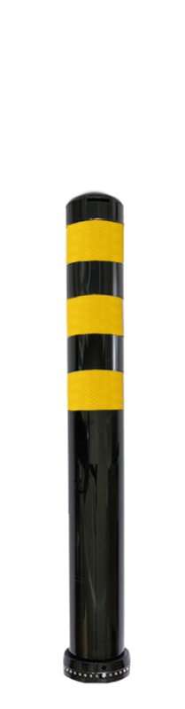 Flexibele overrijdbare Alkopole gemaakt uit flexibel polyurethaan H 800 mm x Ø80 mm inclusief M16 of M24 bevestiging,  in verschillende kleuren