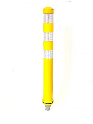 Flexibele overrijdbare Alkopole gemaakt uit flexibel polyurethaan H 800 mm x Ø80 mm inclusief M16 of M24 bevestiging,  in verschillende kleuren