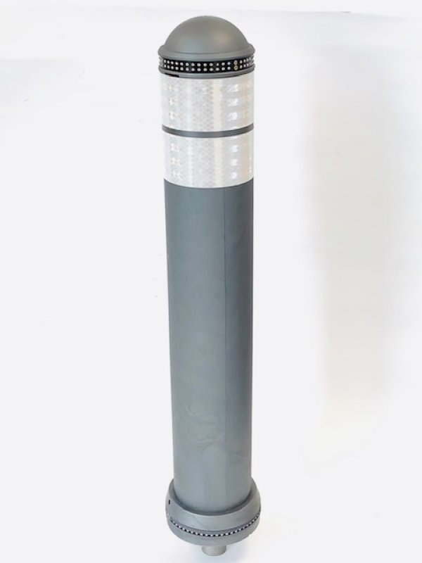 Flexibele overrijdbare Alkopole gemaakt uit flexibel polyurethaan H 800 mm x Ø130 mm inclusief M24 bevestiging,  in verschillende kleuren