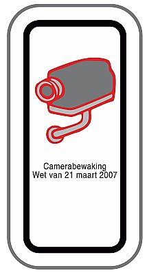 Verkeersbord type 2000 camerabewaking / verschillende afmetingen met reflectie type 1 (EG)