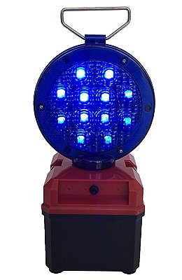 Werflamp 12 LEDS Ø180 mm enkelzijdig in oranje of blauw