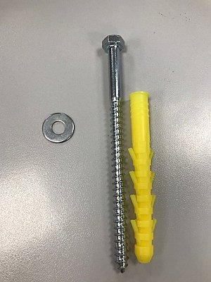 Bevestigingsbout & plug & ring - M12x200mm voor bevestiging in asfalt