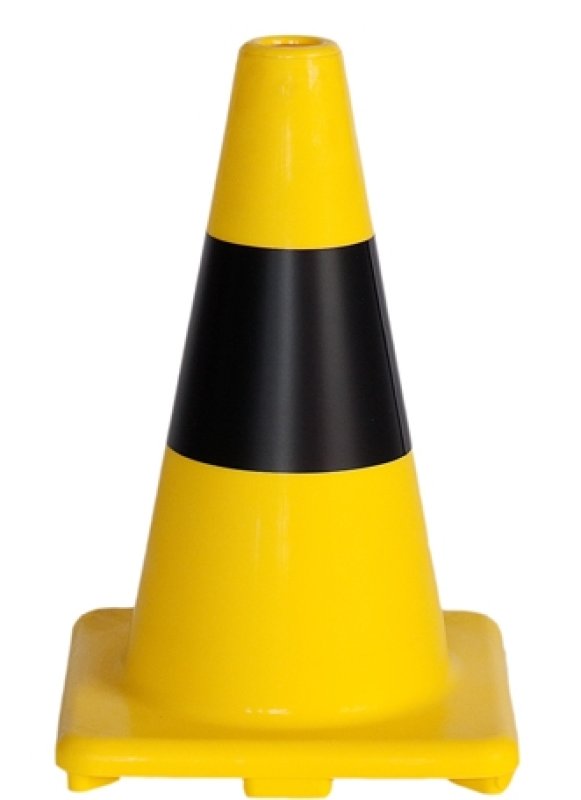 Geel/zwarte kegel in soepele PVC - Industrie