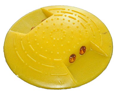 Grondreflector PVC met 4 reflectoren geel Ø12cm / H 15 mm