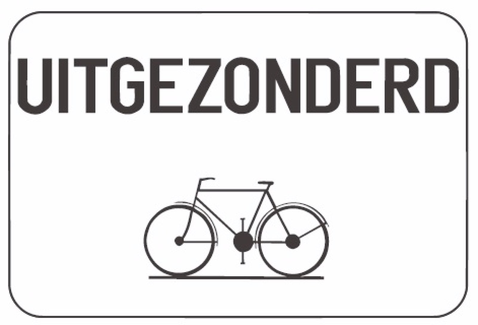 Verkeersbord type 2000 M2 / 400 x 200 of 700 x 400 mm met reflectie type 1 (EG)