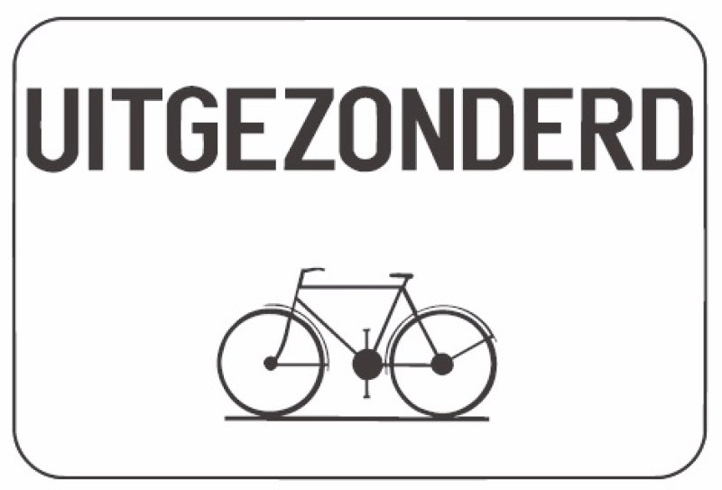 Verkeersbord type 2000 M2 / 400 x 200 of 700 x 400 mm met reflectie type 1 (EG)