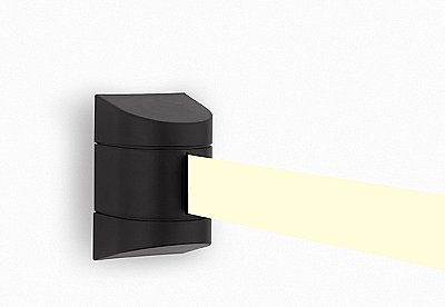 Wandcassette zwart met uittrekbaar lint 9,0 m x 50 mm
