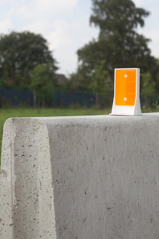 2 zijdige reflectoren voor separateur oranje/wit 80x120x4mm