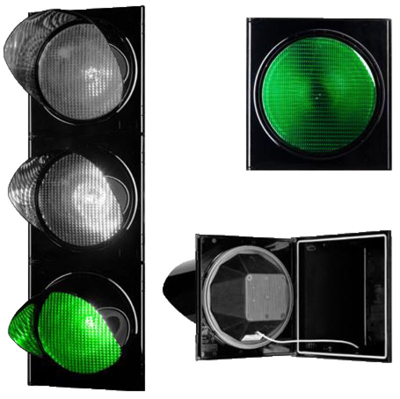 Verkeerslicht 2-delig Ø 200 mm - halogeen - rood/groen 230V
