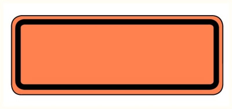 Half ADR bord - 300 x 120mm - Aluminium 1mm retroreflecterend