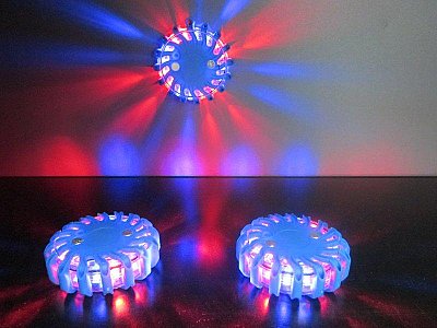Rotor Light 6 x blauw + rode/blauwe LED's + koffer