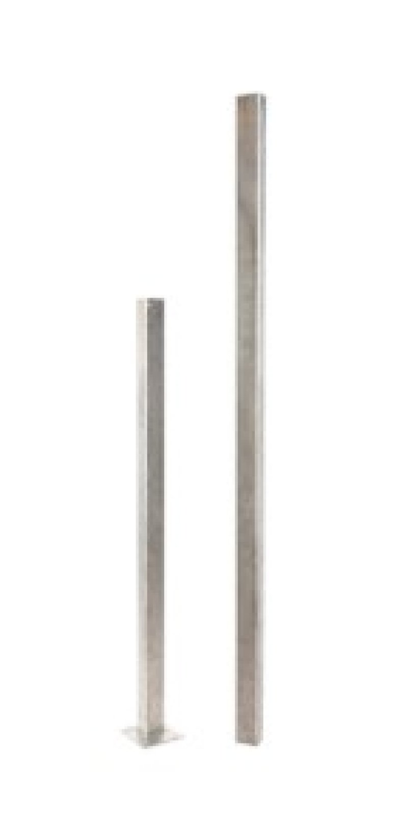 Paal RVS 304 - 2000 X40/100/40/100 mm x 2mm (kokerprofiel) - zonder voet om in te betonneren
