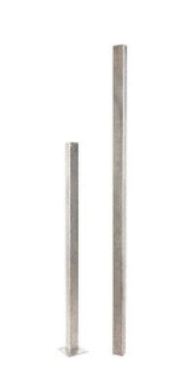 Paal RVS 304 - 2000 X40/100/40/100 mm x 2mm (kokerprofiel) - zonder voet om in te betonneren
