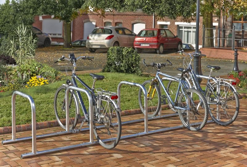 Vrijstaande fietsbeugel 5 bogen - Hoogte bogen: 730 mm - Lengte: 3470 mm