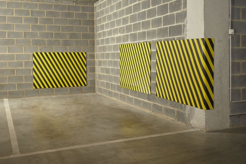 Zachte muurbeschermer / veelzijdig gebruik zwart/geel 1500 x 1000mm zelfklevend