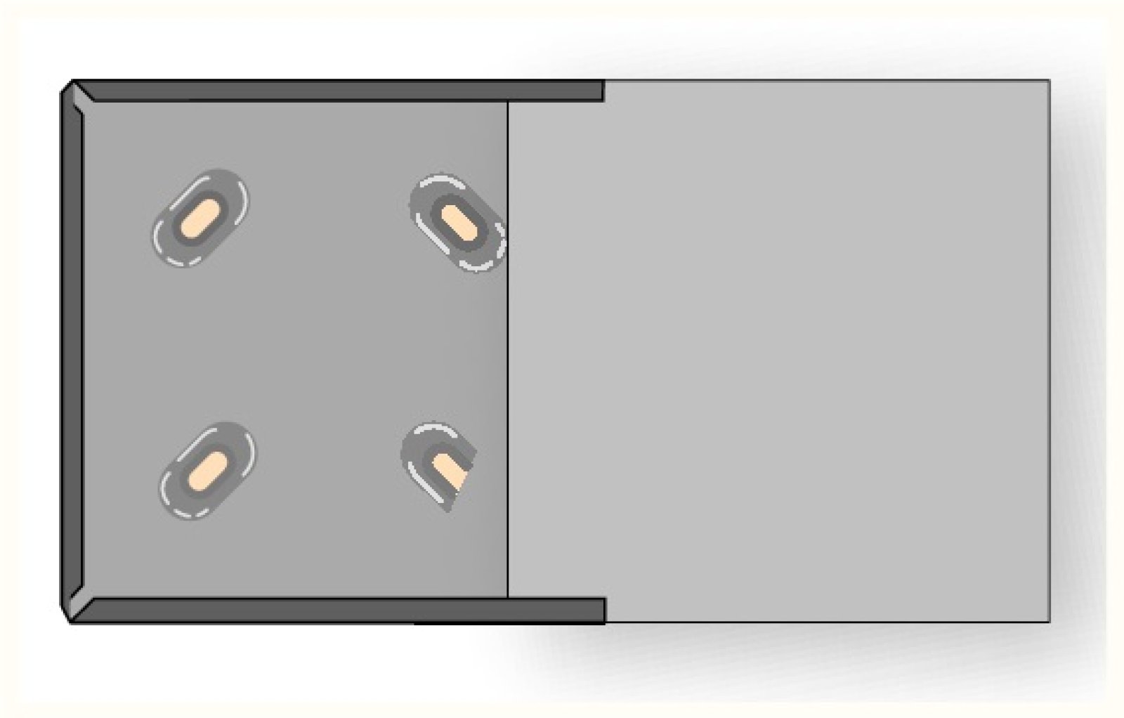 Plaathouder voor ADR borden 300 x 300 mm + 1 veiligheidsclip - inox