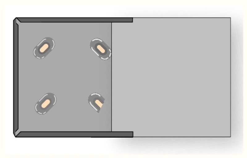 Plaathouder voor ADR borden 300 x 300 mm + 1 veiligheidsclip - inox