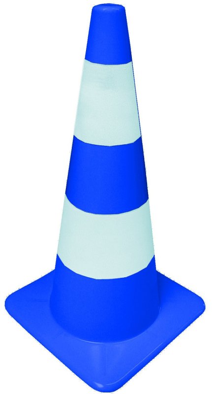 Kegel 75cm soepele pvc blauw 2 reflecterende banden