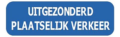 Bord T2000 Uitgezonderd plaatselijk verkeer 400 x 200 mm