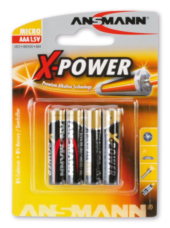 Batterijen (LR3) AAA-cell (Blister pack 4 stuks)