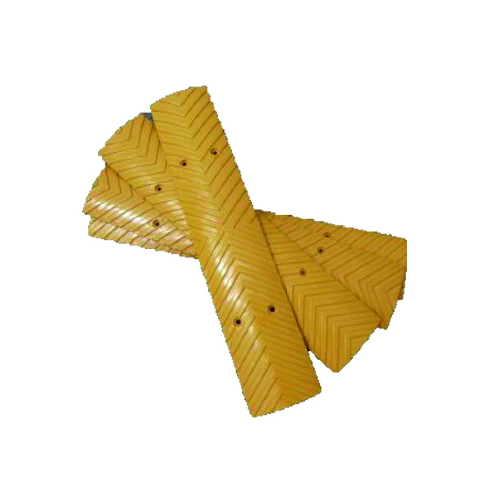 Rammelstrip PU 500 x 100 x 15 mm - geel - voorzien van 4 bevestigingsgaten (excl. bevest.)