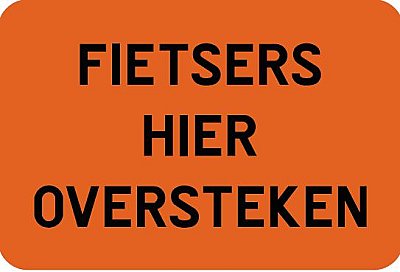 Bord T250 FIETSERS HIER OVERSTEKEN 600 x 400 mm