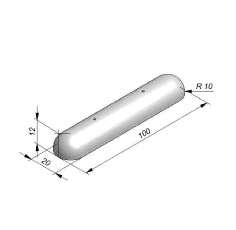 Parkeergeleider beton 1000 x 200 x 120 mm met 2 verankeringsgaten 15 mm