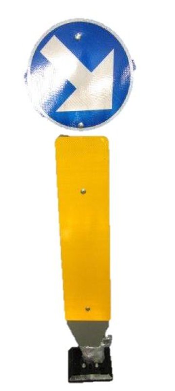 Kickback paal Ø 60 mm - H: 1470 mm voorzien van D1d 400mm (dubbelzijdig) + met snelkoppelingsvoetplaat + bevestiging - (MOQ 10)