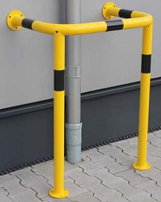 Kolombeschermer geel/zwart ø60 mm L 1000 mm, Breedte 800 mm - Wandafstand 500 mm