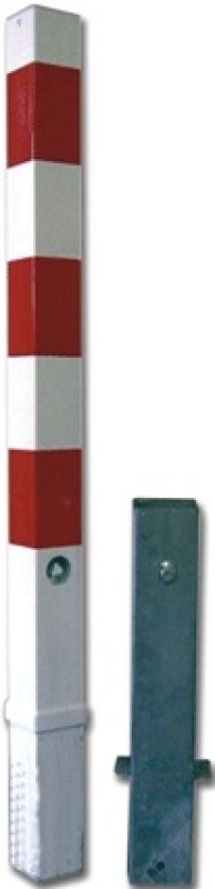 Paal geel/zwart 70 x 70 mm uitneembaar (driekantslot) L 1000 + 500 mm - 2 kettingogen