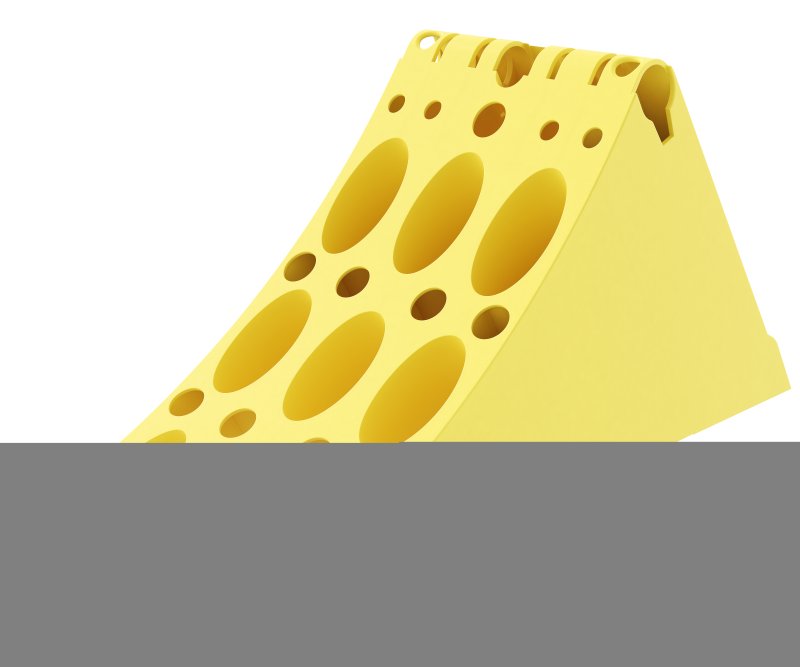 Wielblok PVC geel met metalen inzetstuk 383 x 193 x 160 mm