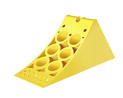 Wielblok PVC geel met metalen inzetstuk 335 x 122 x 147 mm - MOQ 18