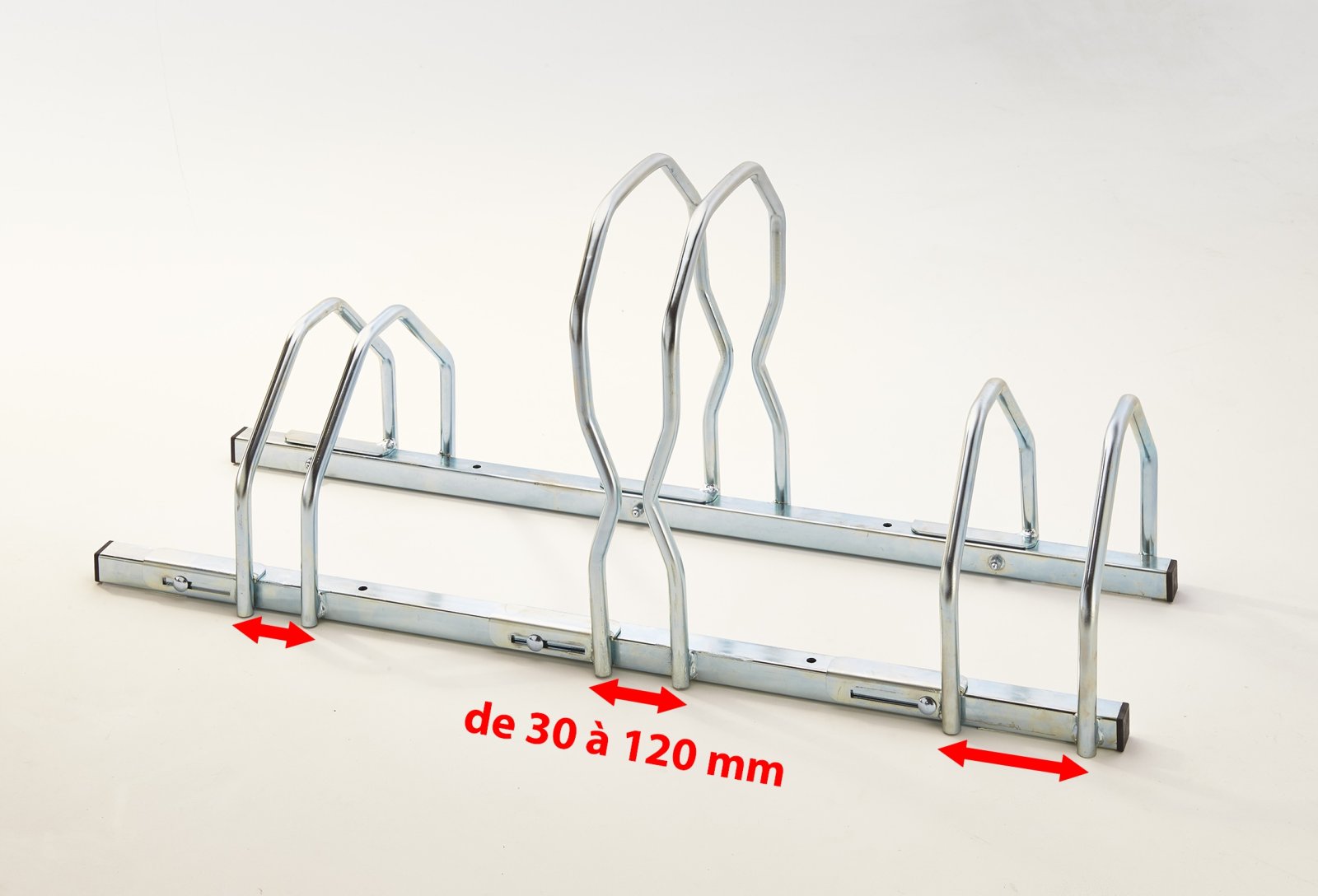 Fietsenrek 3 fietsen - 2 niveau's - 980 x 390 x 450 mm