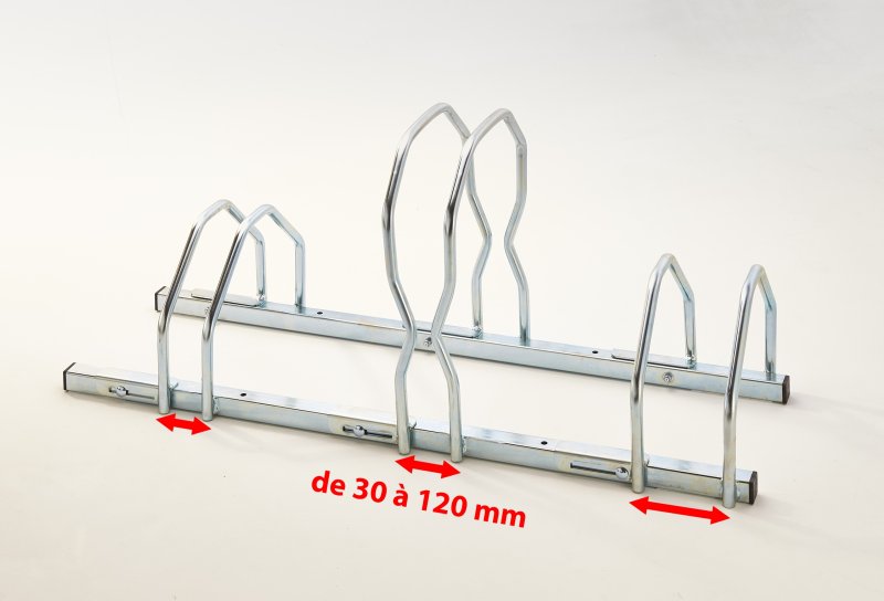 Fietsenrek 3 fietsen - 2 niveau's - 980 x 390 x 450 mm