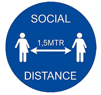 Social Distance vinyl sticker + laminaat - Ø 200mm
