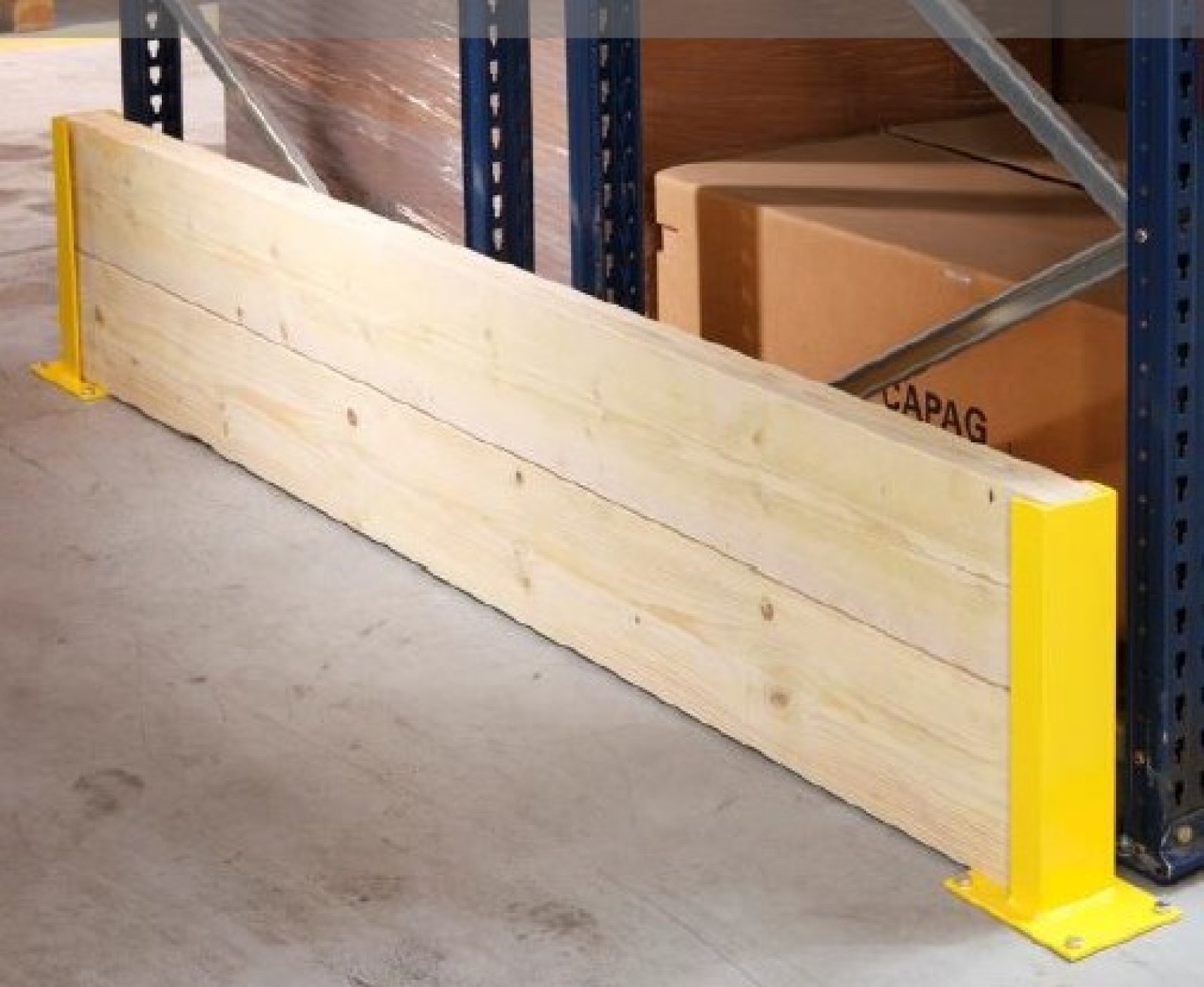 Rack protector - 3 sides - Yellow - Dimensions: 150 x 200 x 466 mm for 2 logs (Logs excluded)