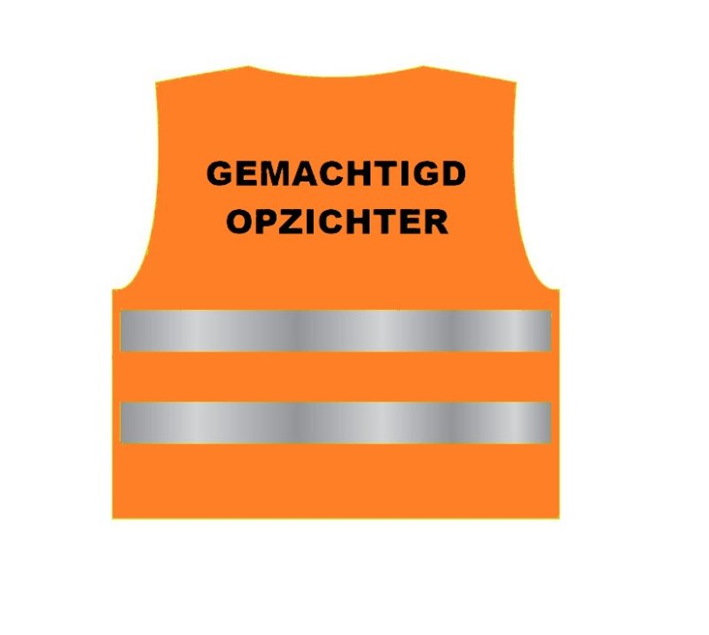 Veiligheidheidsgilet oranje + GEMACHTIGD OPZICHTER - XL
