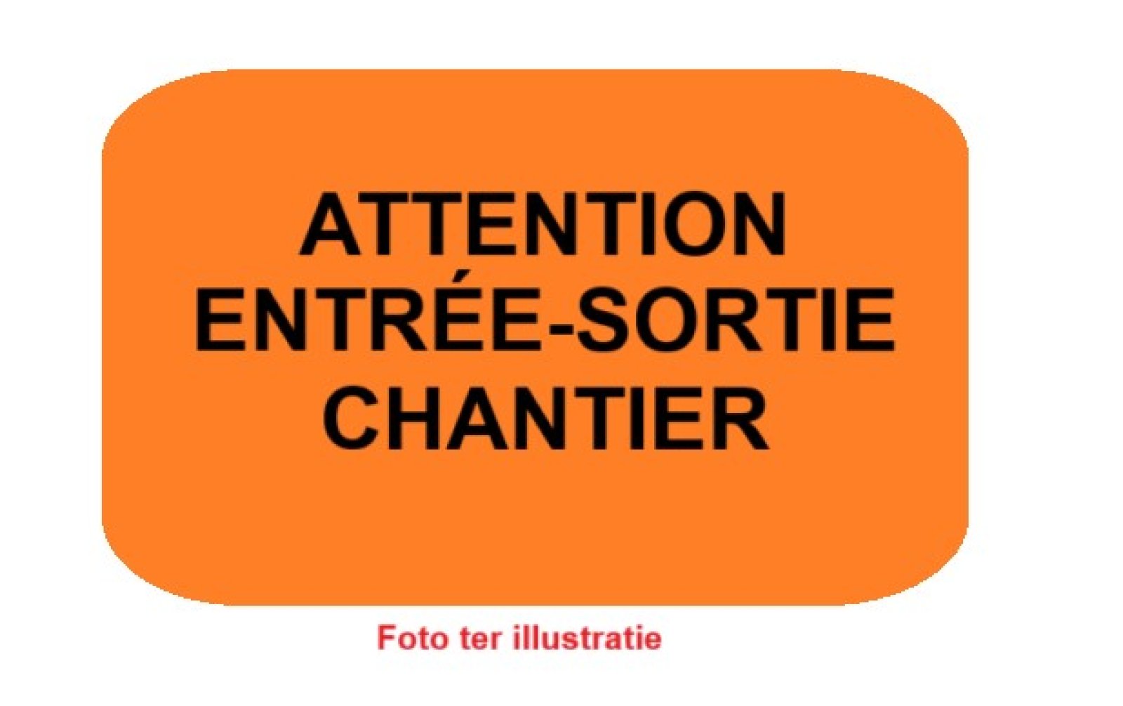 Bord T2000 600 x 400 mm + oranje achtergrond + zwarte tekst 