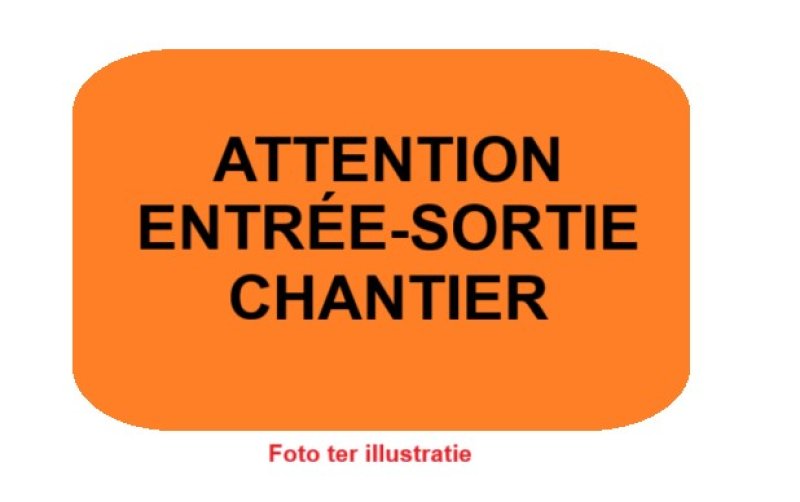 Bord T2000 600 x 400 mm + oranje achtergrond + zwarte tekst 