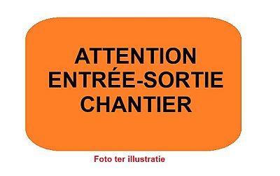 Bord T2000 600 x 400 mm + oranje achtergrond + zwarte tekst 