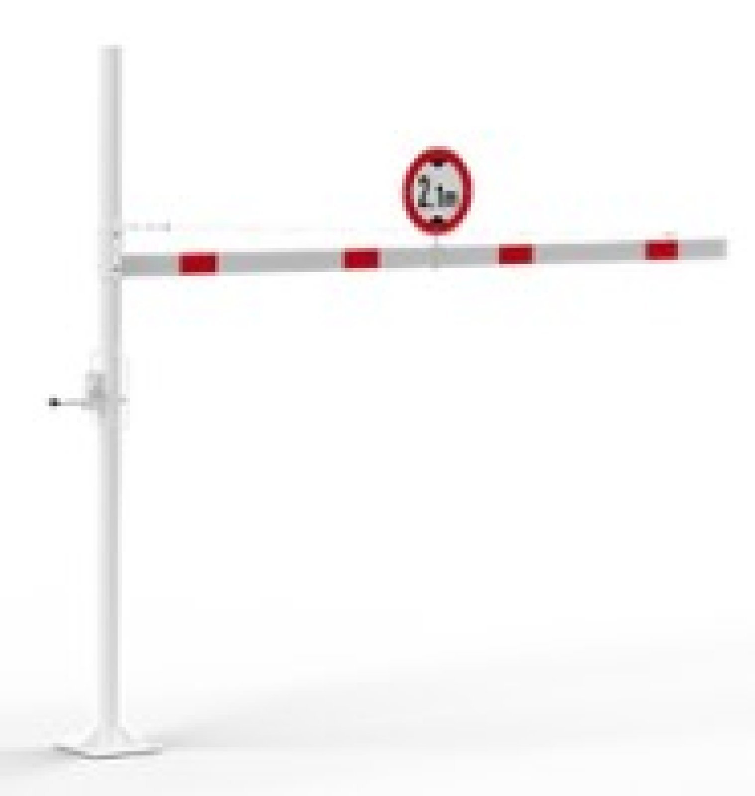 Vaste hoogte begrenzer,H 3000 x B 4500 mm - om in te betonneren geel/zwart - hoogte verstelbaar