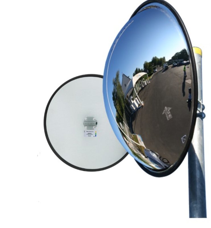 Panoramische spiegel - 1/2 - Ø80cm - 180° - met gesloten achterzijde - inclusief bevestigingen