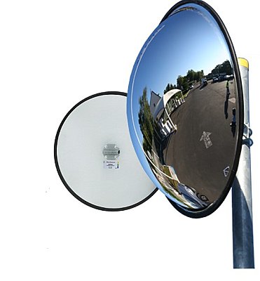 Panoramische spiegel - 1/2 - Ø80cm - 180° - met gesloten achterzijde - inclusief bevestigingen