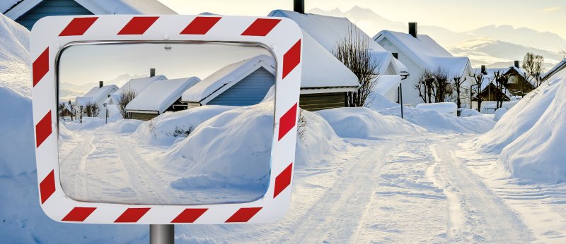 Verkeersspiegel kunststof met rood/wit kader in verschillende afmetingen (inclusief bevestigingsbeugel), anti-rijm en anti-condens