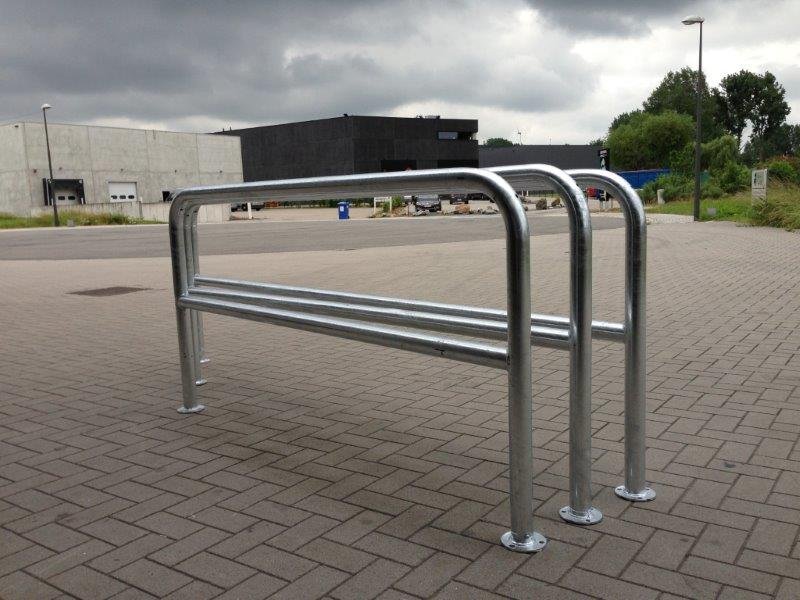 Beschermingsbeugel Ø48, 60 of 76 mm met dwarsprofiel & voetplaat in verschillende afmetingen H 1000 mm